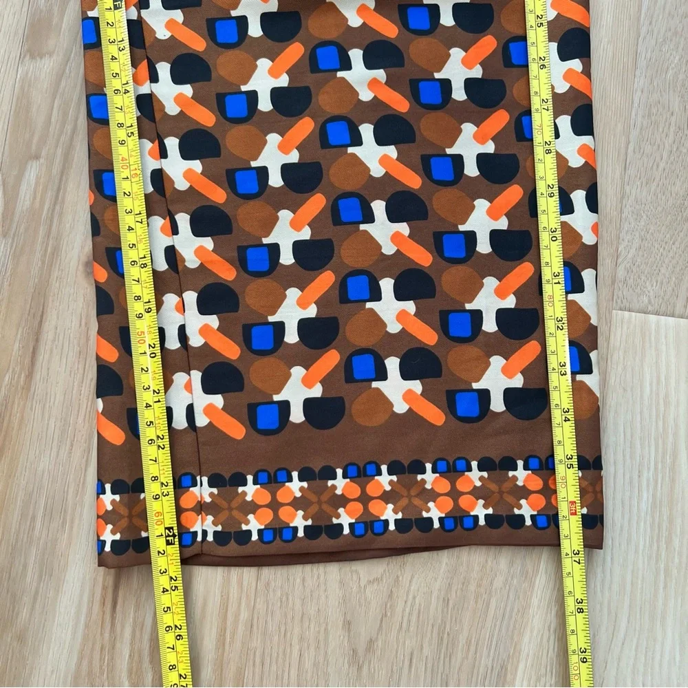 Zara Brown/Orange Geometric Wide Leg Pants Size Medium - Picture 13 of 13